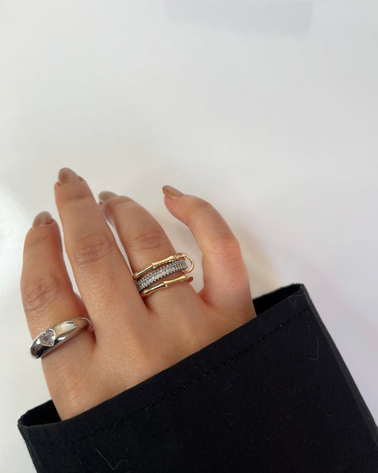 Üçlü Halkalı Baget Yüzük