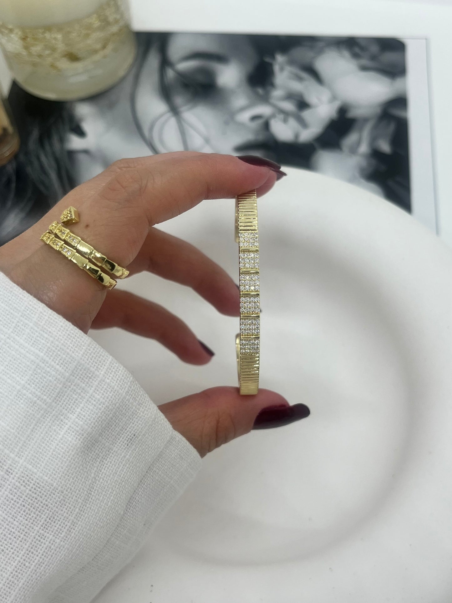 Taşlı Gold bileklik