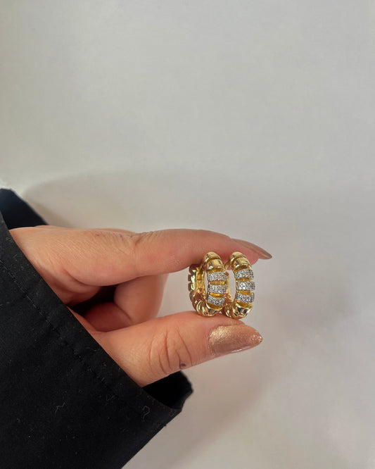 Zirkon Taşlı Plaka Halka Küpe