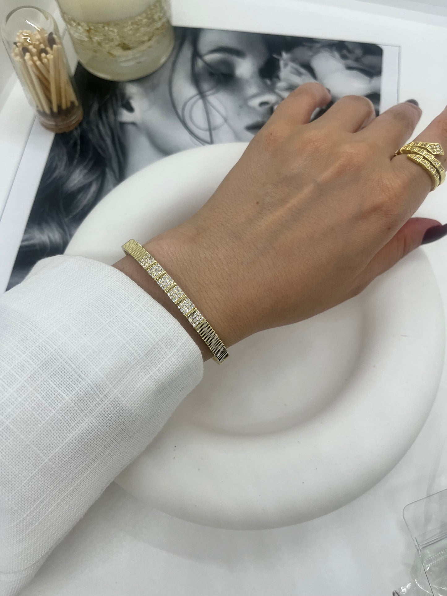 Taşlı Gold bileklik