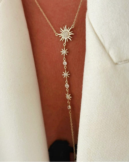 Güneş Detalı Y Kolye