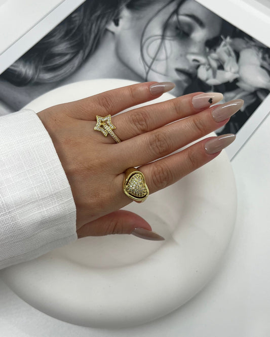 Yıldız figürlü Gold yüzük