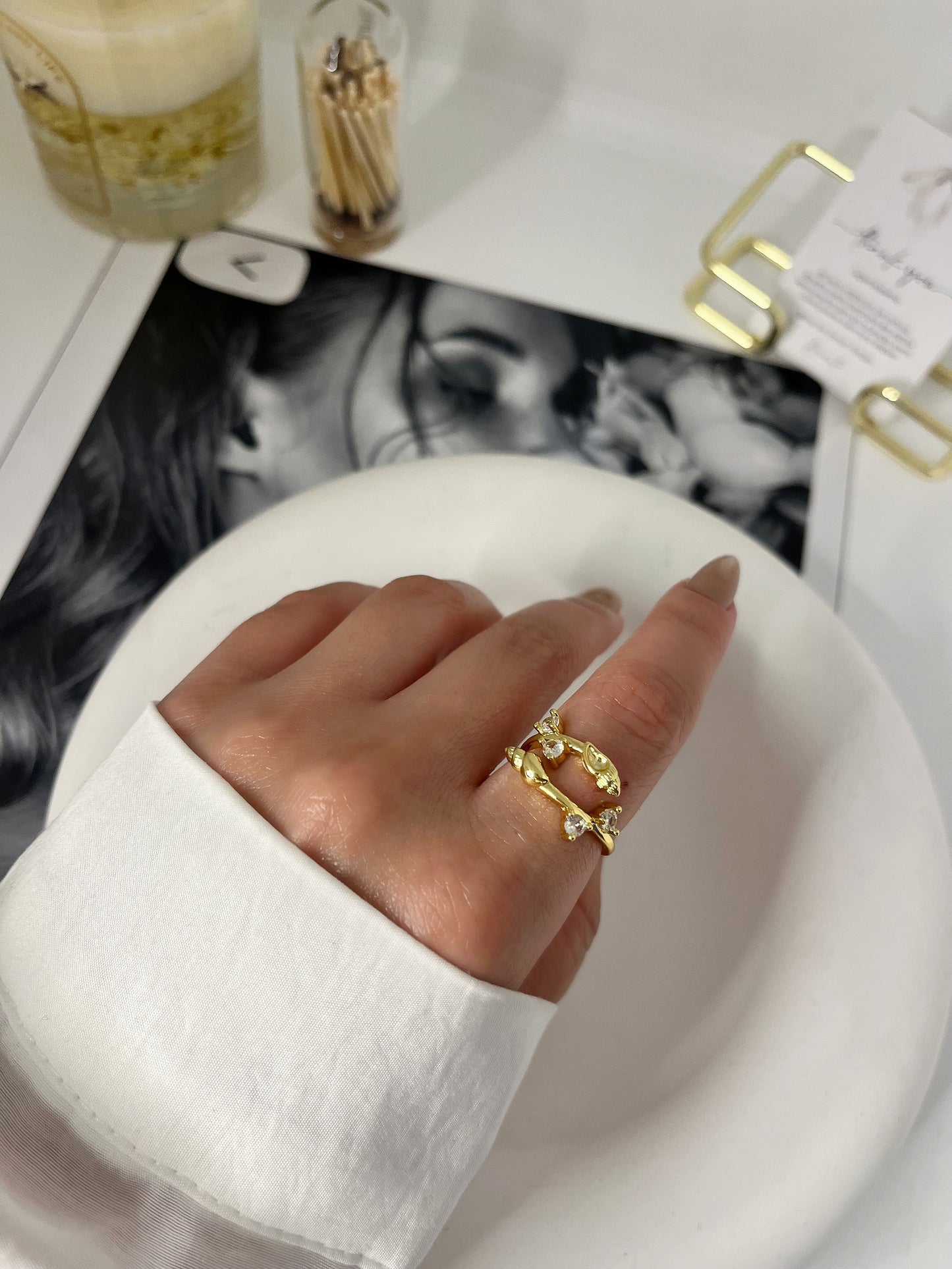 Çelik | Sarmal Taşlı Yüzük