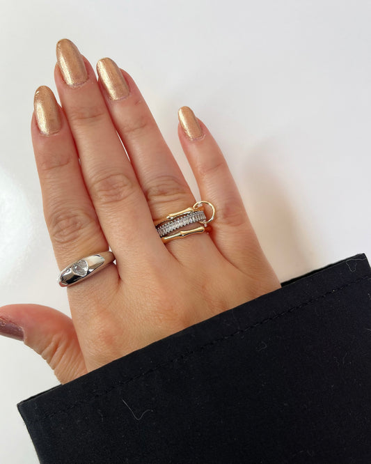 Üçlü Halkalı Baget Yüzük