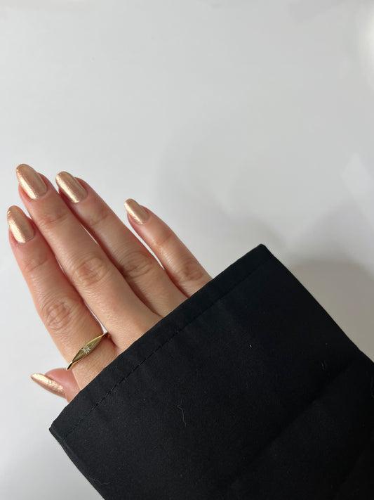 Gold Minimal Taşlı Yüzük