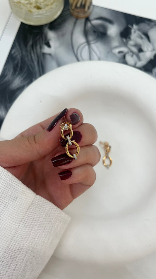 Zirkon Detay Double Halka Küpe