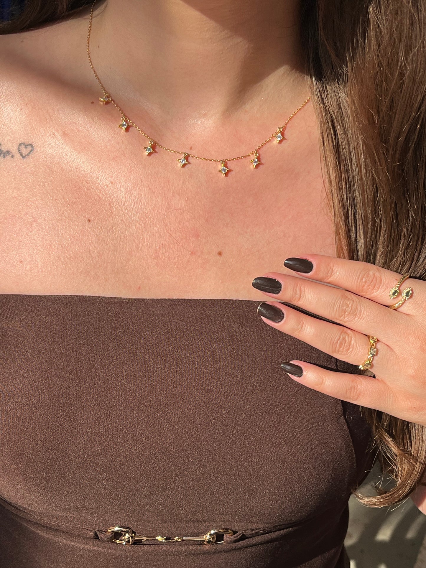 Yıldızlı Çelik Kolye