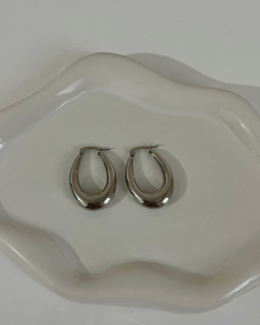 Silver Oval küpe