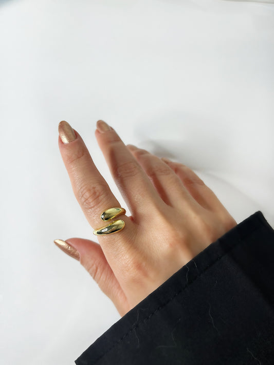 Gold Damla Detaylı Yüzük